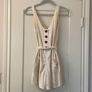 River Island cream romper with tie waist